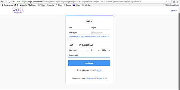 Cara Membuat Email Yahoo