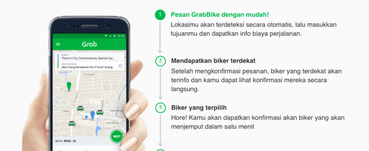 Cara Pesan Ojek Online GrabBike