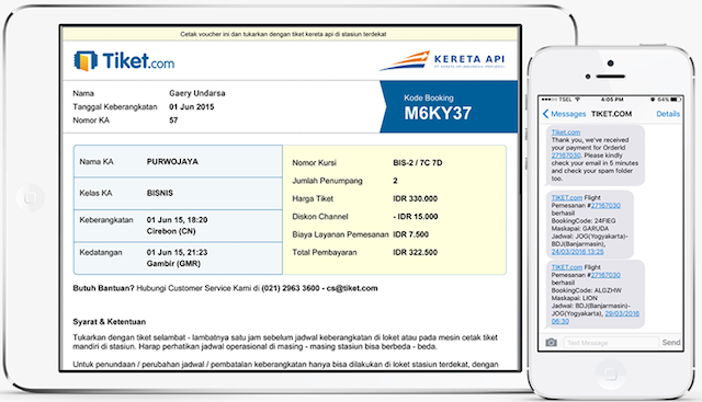 Voucher E-tiket kereta api