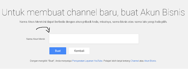 Buat Nama Channel Youtube Baru