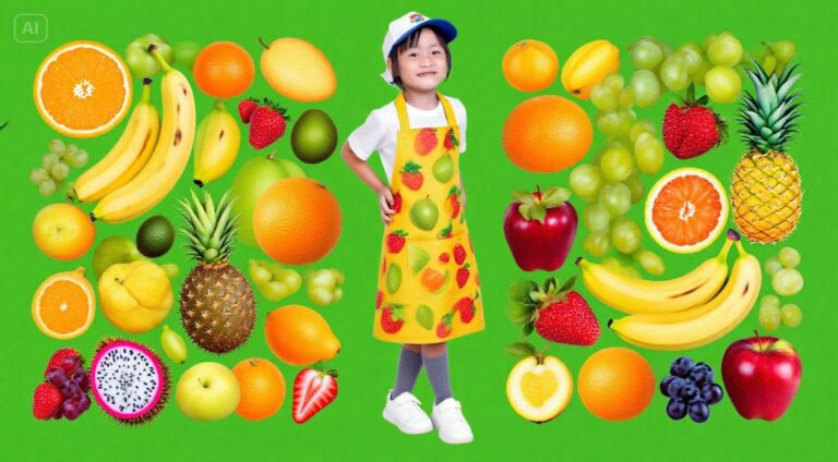 Edukasi anak-anak belajar mengenal buah-buahan